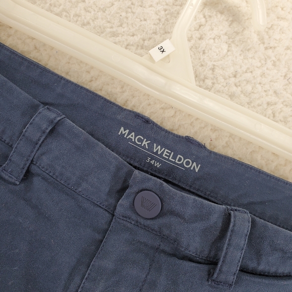Mack Weldon 7” Shorts Men 34 Navy Chino Casual Comfort Maverick Tech Performance - Picture 7 of 12